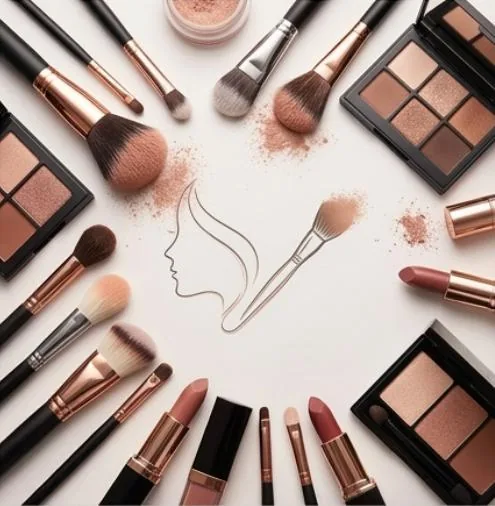 Detalle de maquillaje social elegante